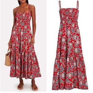 A.L.C. Red Paisley Midi Dress